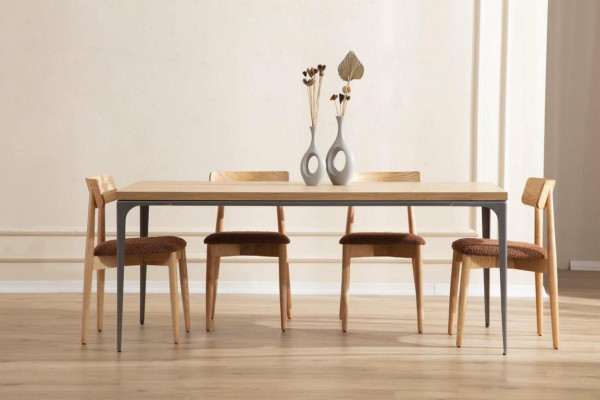 Dining room Set Wood Dining table Suite Table Sideboard Mirror 4x Chairs 7pcs.
