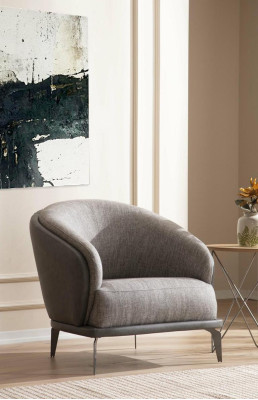 Sofa set Sofa 3 Seater Gray Armchair Living room Furniture Luxury Design