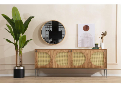 Sideboard with Mirror Sideboard Sideboards Wood Wardrobe Furniture Brown new