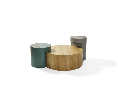 Side table Coffee tables Coffee table Round Tables Brown Luxury Table 3pcs