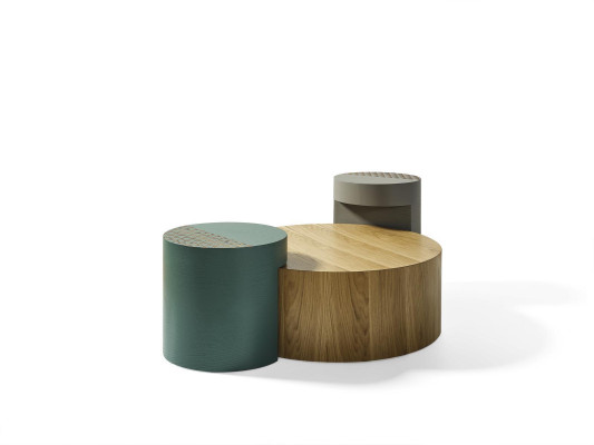 Side table Coffee tables Coffee table Round Tables Brown Luxury Table 3pcs