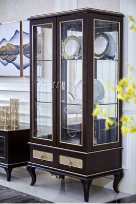 Classic Display case Chests of drawers Wood Display cabinet Wardrobe Glass cabinet