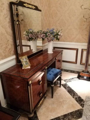 Dressing table + Mirror Luxury Console Chest of drawers Bedroom Baroque Rococo Italy