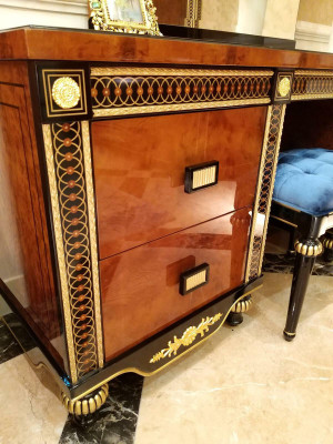 Dressing table + Mirror Luxury Console Chest of drawers Bedroom Baroque Rococo Italy
