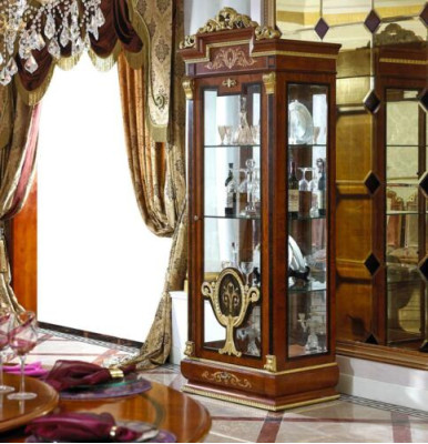 Display case Glass Wardrobe Living room Shop window 1-door showcases Baroque decoration