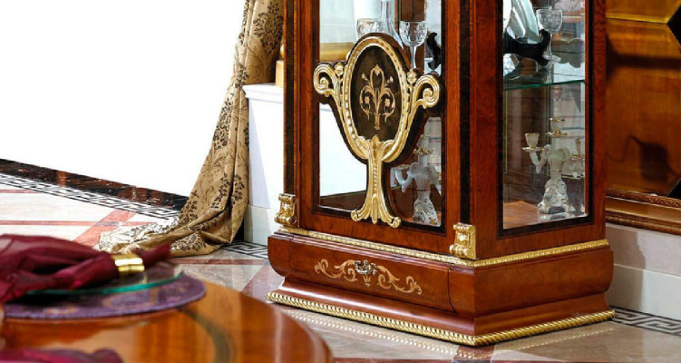 Display case Glass Wardrobe Living room Shop window 1-door showcases Baroque decoration