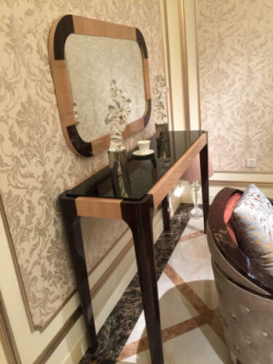 Dressing table with Mirror Luxury Console Chest of drawers Bedroom Console table Wood