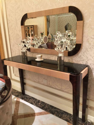 Dressing table with Mirror Luxury Console Chest of drawers Bedroom Console table Wood