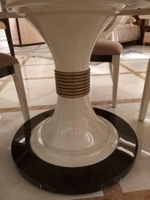 Round Dining room Round Designer Table Wood Round Tables High Gloss 150cm Furniture