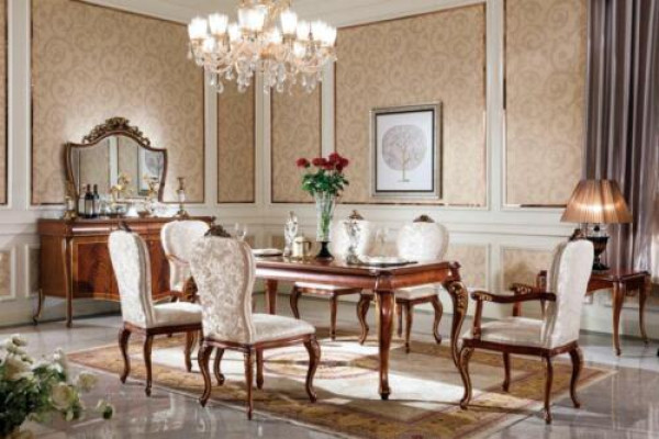 Classic r designer Big Table Dining room Baroque Wood Antique Style Rococo Tables