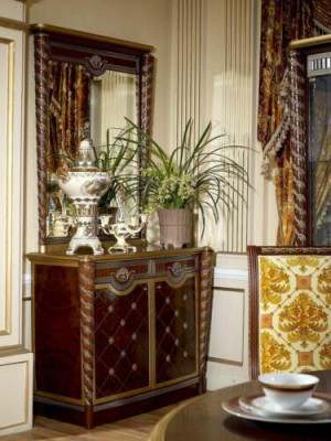 Consoles Table Chest of drawers with Mirror Luxury Class Furniture Set Console Baroque Rococo