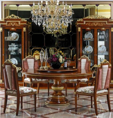 Round Dining room Round Table Wood Tables Round Round Classic Baroque Rococo