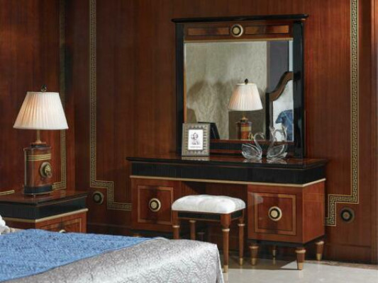 Dressing table with Mirror Luxury Console Chest of drawers Bedroom Baroque Rococo