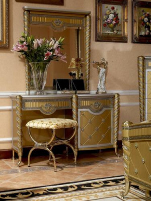 Bedroom Chests of drawers Table Cosmetics Table Mirror Classic Chest of drawers Baroque