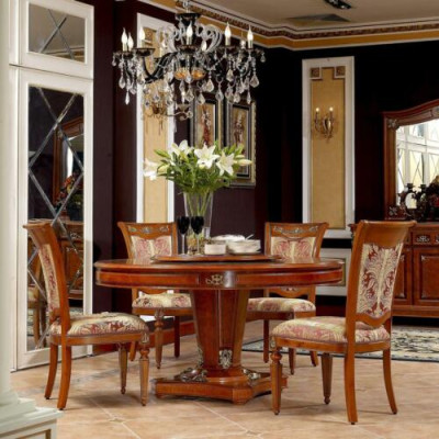 Elegant Luxury Round Table Round Tables Real Wood Baroque Rococo Real Handcraft