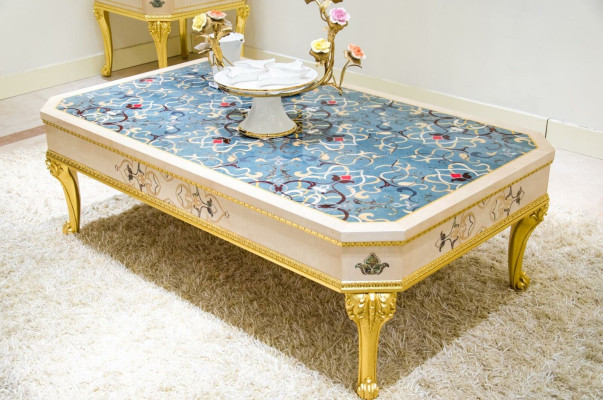 Design Coffee table Glass table Table Side Tables Couch Baroque Living room Furniture