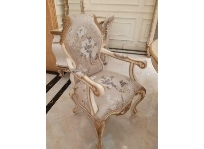 Armchair Chair Tron Armchair Set Dining room Designer Wood Antique Style Baroque Rococo