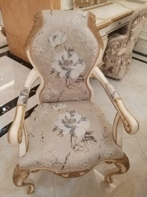 Armchair Chair Tron Armchair Set Dining room Designer Wood Antique Style Baroque Rococo