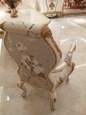Armchair Chair Tron Armchair Set Dining room Designer Wood Antique Style Baroque Rococo