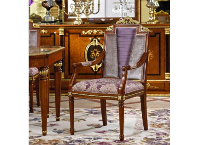 Dining room Chair 1 Seater Armchair Wood Designer Luxury Class Baroque Rococo