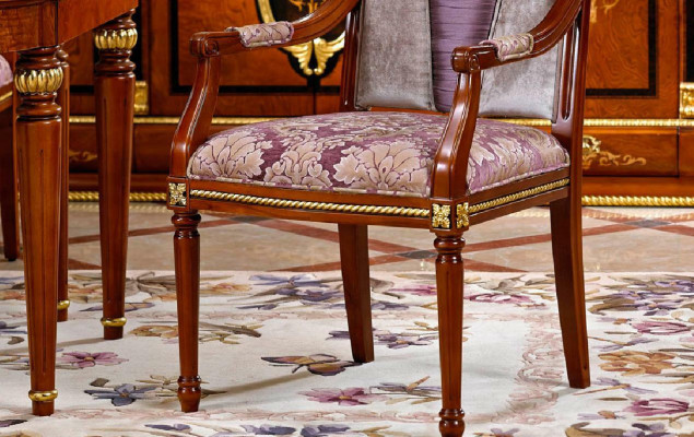 Dining room Chair 1 Seater Armchair Wood Designer Luxury Class Baroque Rococo