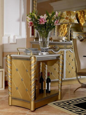 Trolley kitchen serving trolley side table on wheels Baroque Rococo Classic r