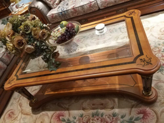 Baroque Rococo Extra Class Coffee table Wood Table Decorative Side Sofa Couch