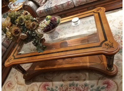 Baroque Rococo Extra Class Coffee table Wood Table Decorative Side Sofa Couch