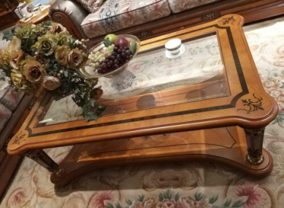Baroque Rococo Extra Class Coffee table Wood Table Decorative Side Sofa Couch