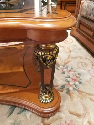 Baroque Rococo Extra Class Coffee table Wood Table Decorative Side Sofa Couch