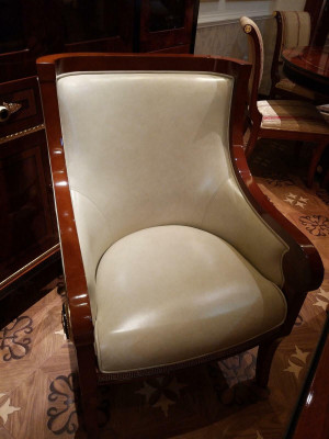 Dining room Chair 1 Seater Armchair Deco Wood Luxury Class Rococo Baroque Furniture