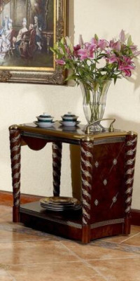Serving table table side table luxury class real wood antique style baroque rococo