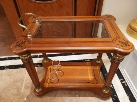 Serving table table side table luxury class real wood antique style baroque rococo