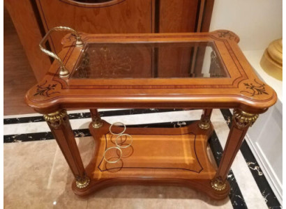Serving table table side table luxury class real wood antique style baroque rococo