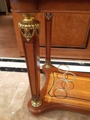 Serving table table side table luxury class real wood antique style baroque rococo