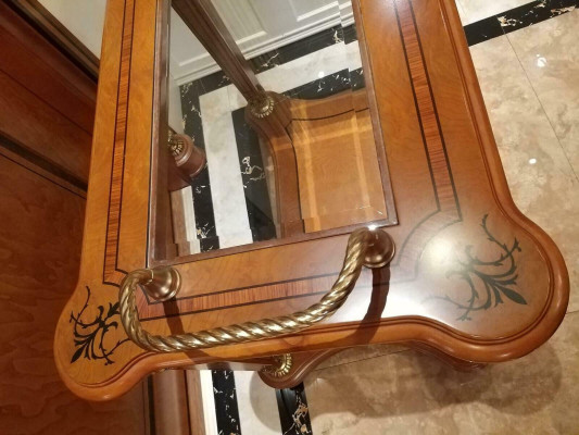 Serving table table side table luxury class real wood antique style baroque rococo