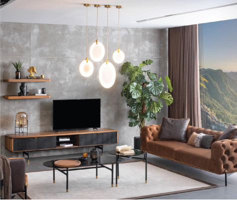 Wall shelf Living room Design Real wood brown Color new Furniture Material Wood