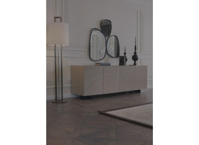 Living room Mirror Sideboard Wardrobe Elegant Design Luxury 2-piece. new Beige