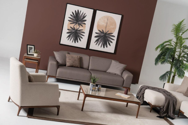 Living room sofa couch three seater design luxury couches furniture brown