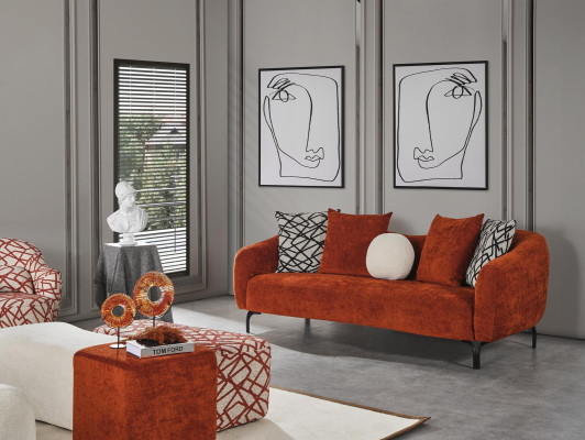 Sofa set 431 seater 3x stool set design sofas upholstery modern 6 pieces