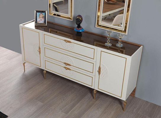 Dining room Set Suite Table 4x Chairs Sideboard 2x Mirror Wall unit 11pcs.