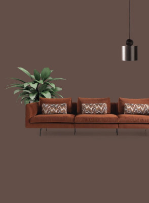 Living room Sofa 4 Seater Couch Seat Upholstery Couches Design brown