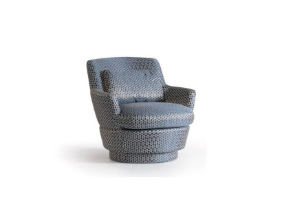 Luxury Armchair Design Furniture Wood with Textile Single Seater Couch Lounge Club