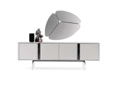 Modern Living room Mirror Sideboard Wardrobe Elegant Design Luxury new Gray 2-piece