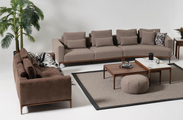 Living room 2x Coffee table Table Luxury Design Furniture Brown Tables 2pcs.