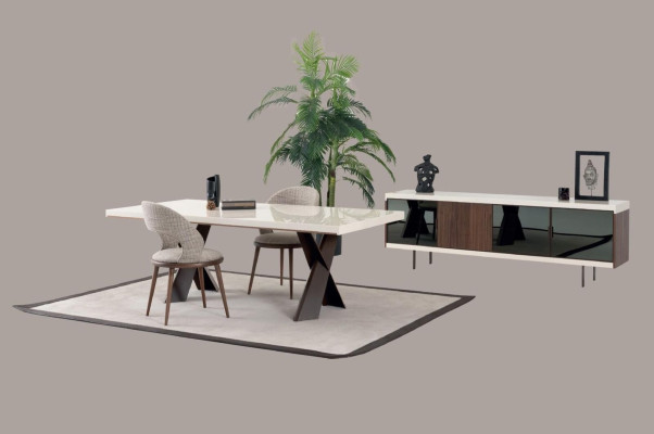 Dining room Dining table Table Metal Style Modern Design Furniture Luxury new White