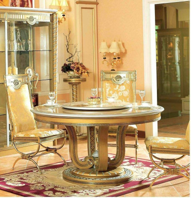 Round Dining room Table Wood Tables Round Round Classic Baroque Rococo Class