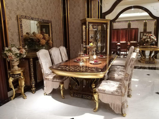 Royal Dining table Table Wood Luxury Tables Baroque Rococo Dining room Antique style