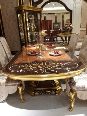 Royal Dining table Table Wood Luxury Tables Baroque Rococo Dining room Antique style