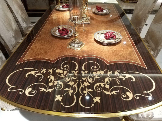 Royal Dining table Table Wood Luxury Tables Baroque Rococo Dining room Antique style